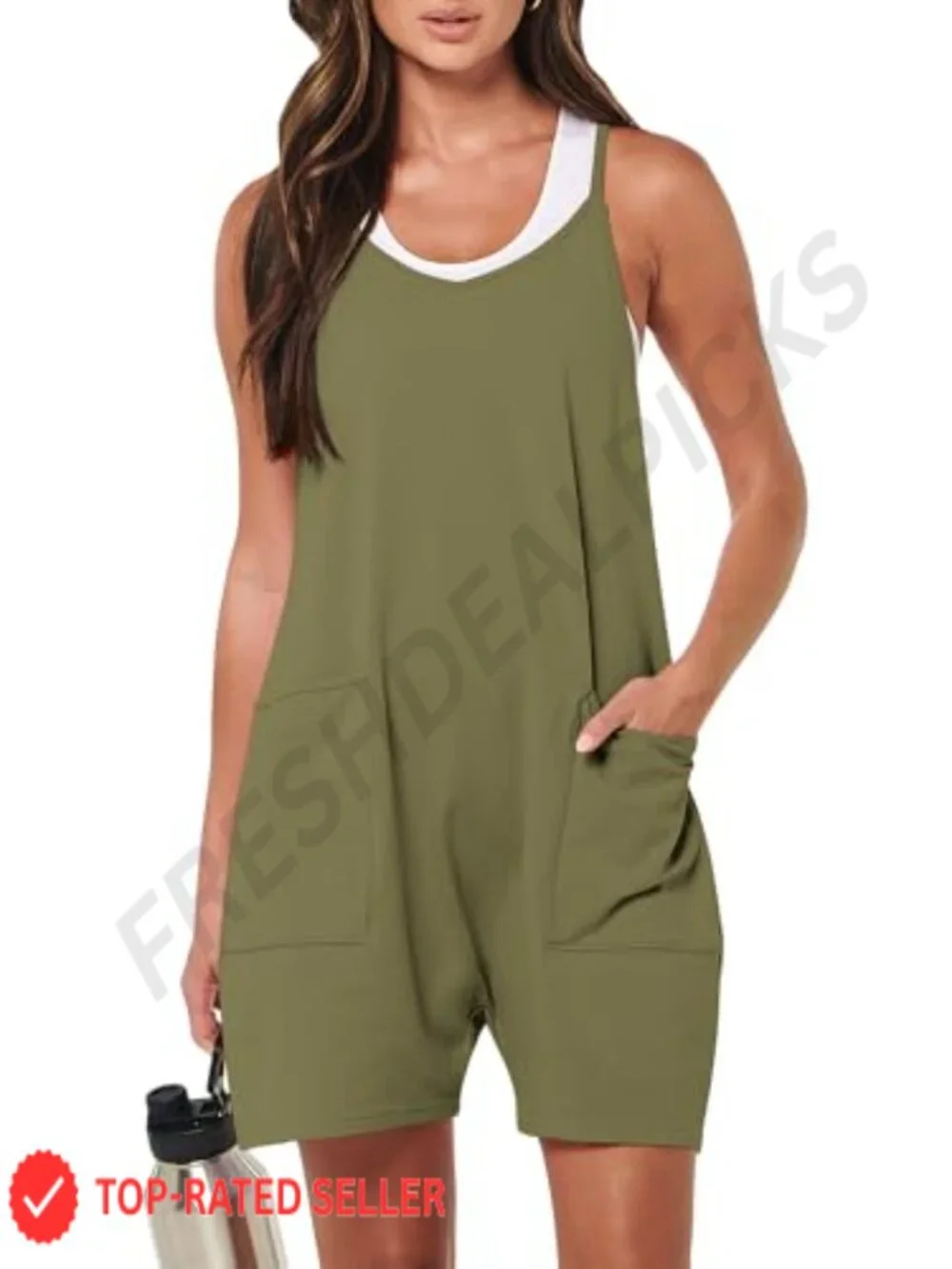 Women's Sleeveless Romper Summer Casual Jumpsuit Loose Fit